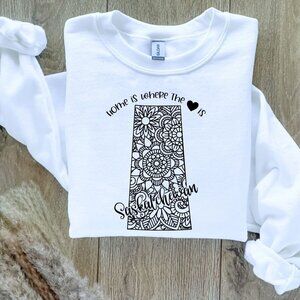 Canadian Provinces Home Is Where The Heart Is Sweatshirt Sweater - Saskatchewan